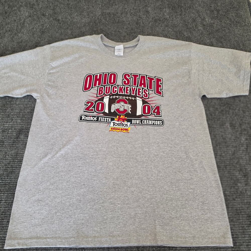 Ohio State Buckeyes Gray XL 2004 Tostitos Fiesta Bowl Champions T-Shirt - Picture 2 of 6